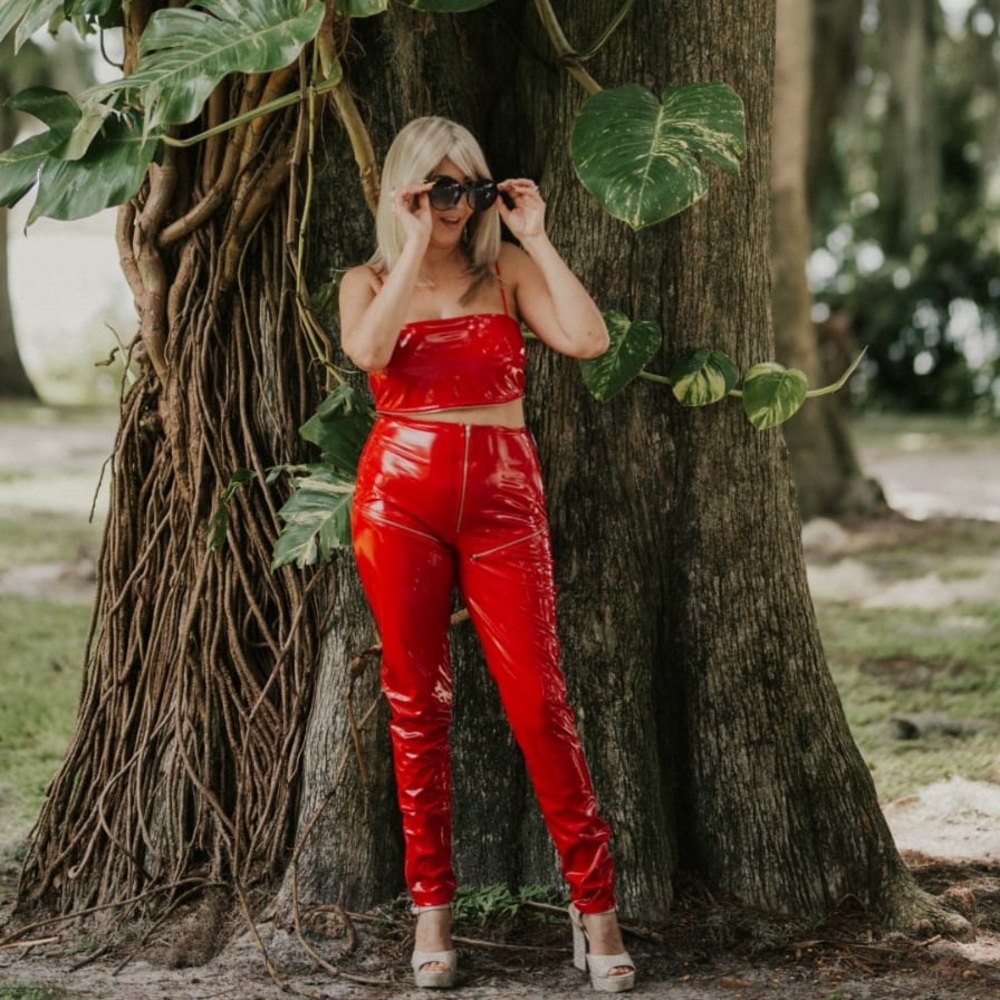 Latex pant and top